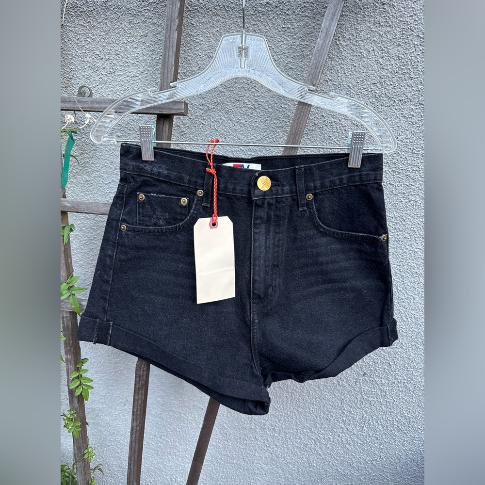 Aviator Nation High Rise Walker Denim Jean Shorts in Black Wash New with Tags!